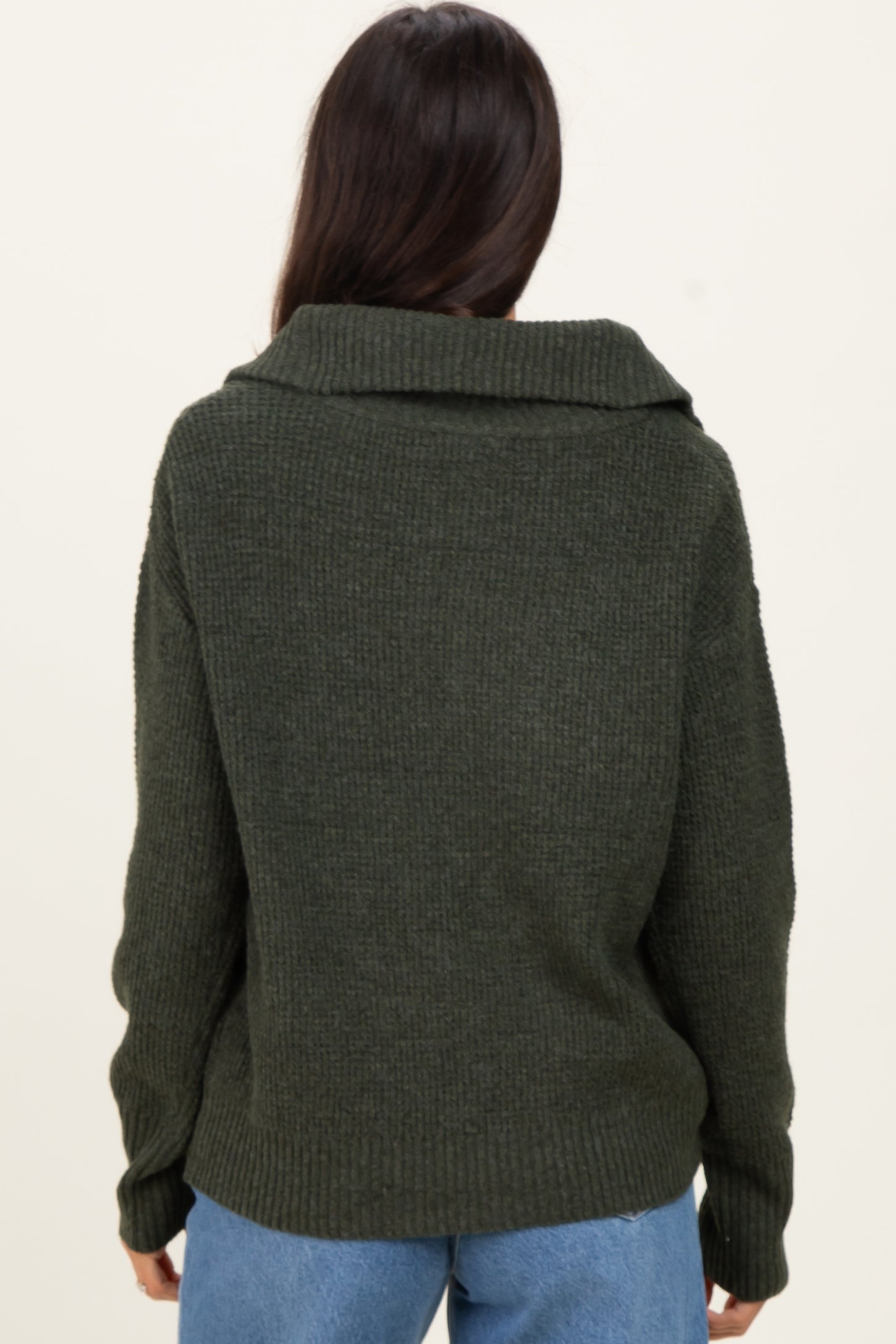 Olive Half Zip Pullover Sweater
