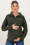 Olive Half Zip Maternity Pullover Sweater