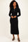 Black Denim Trim Knit Dress