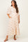 Brown Floral Cotton Gauze Tiered Maternity Midi Dress