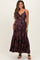 Black Paisley Sleeveless Twist Front Maternity Maxi Dress
