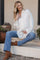 Cream Long Sleeve Oversized Satin Maternity Shirt