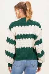 Green Oversized Cloud Pattern Knit Maternity Cardigan