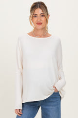 Cream Relaxed Fit Dolman Long Sleeve Maternity Top