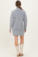 Heather Grey High Neck Sweater Maternity Mini Dress