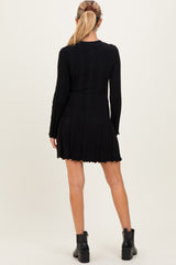 Black Wide Rib Maternity Mini Sweater Dress