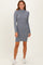 Heather Grey Cable Knit Mock Neck Mini Dress