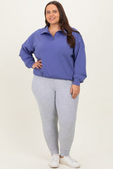 Periwinkle Half Zip Plus Pullover