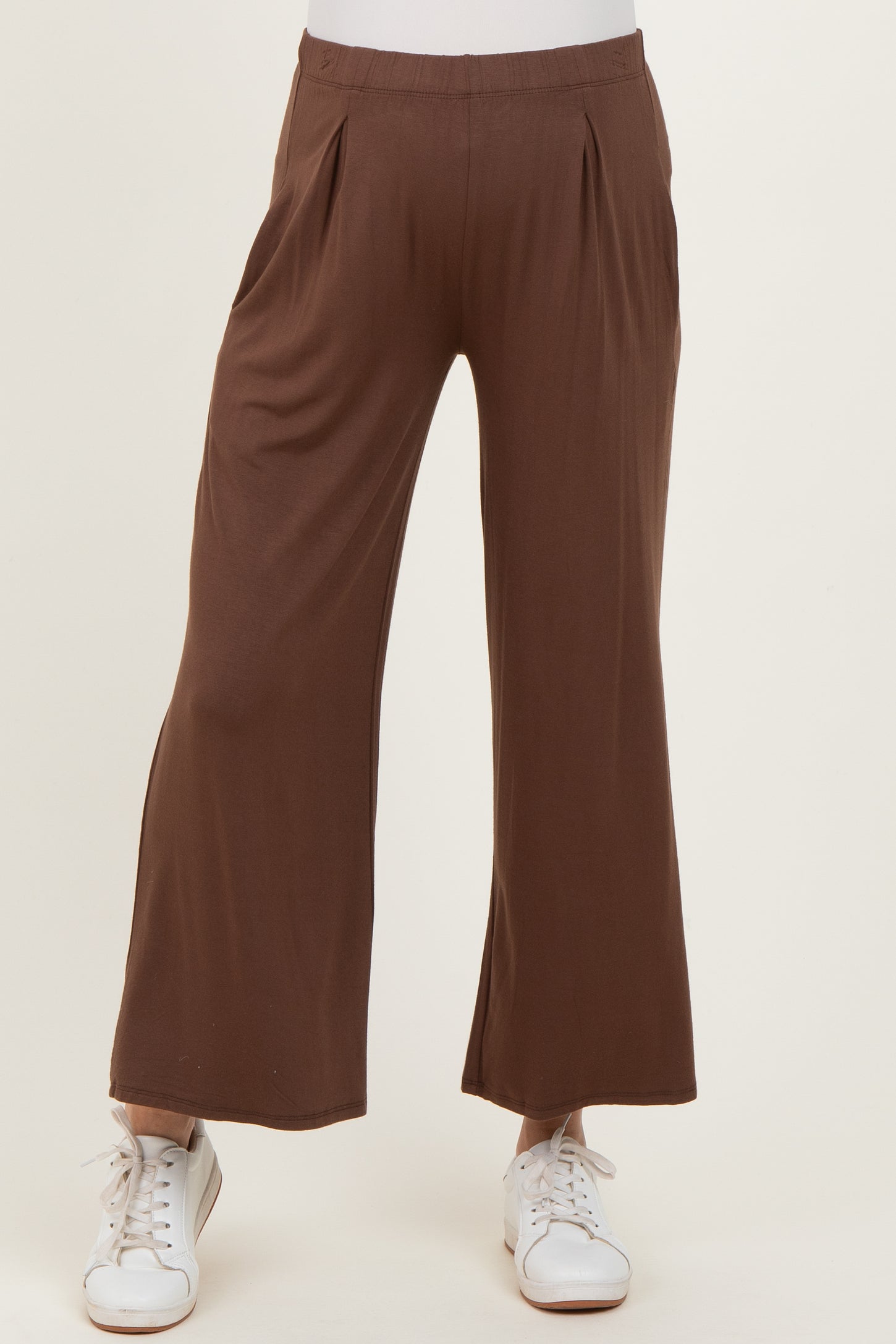 Brown Wide Leg Ankle Maternity Lounge Pants