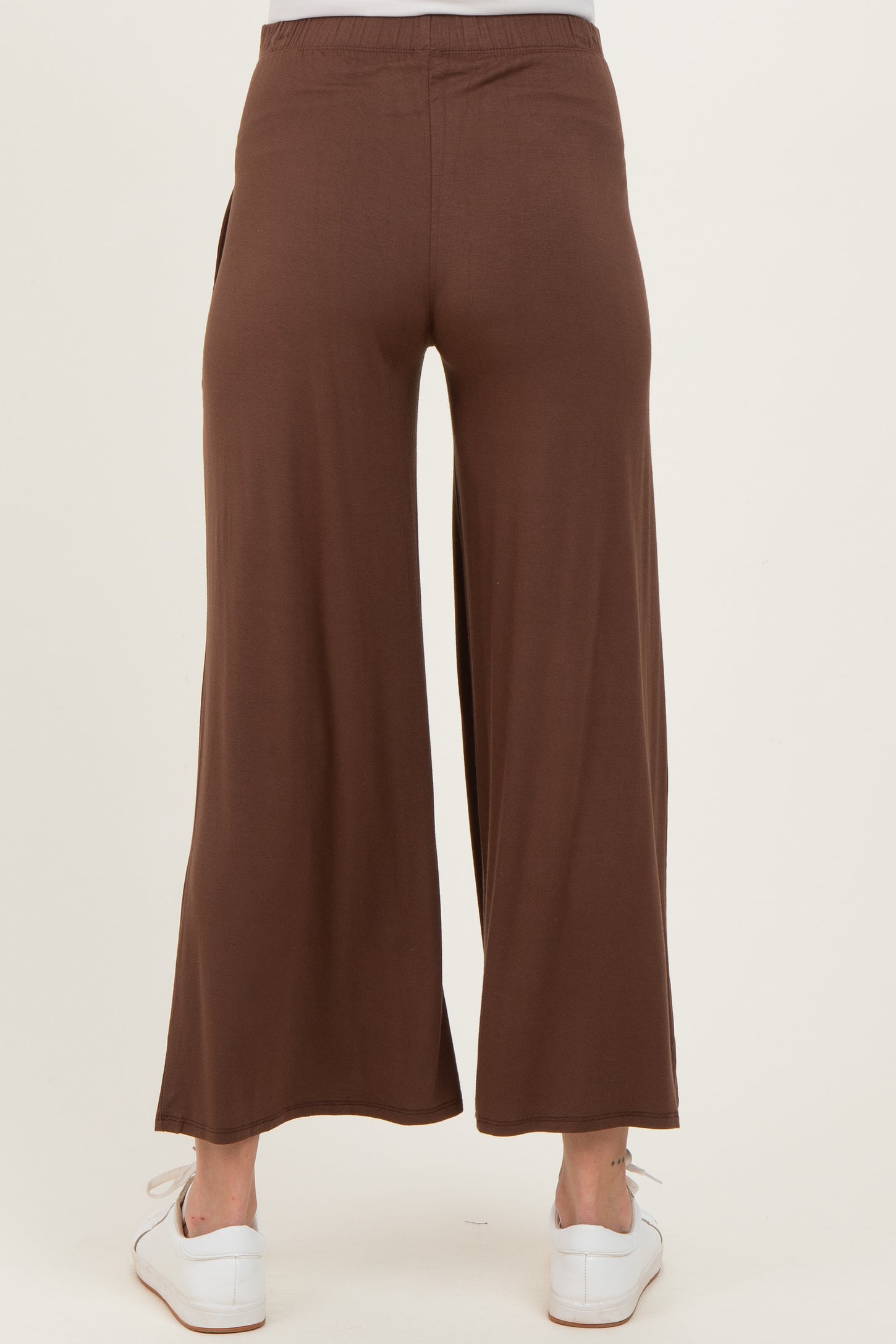 Brown Wide Leg Ankle Maternity Lounge Pants