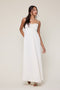 White Waffle Knit Sweetheart Neckline Sleeveless Maxi Dress