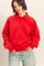 Red Oversized Polo Pullover