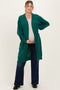 Forest Green Oversized Waffle Knit Long Maternity Cardigan