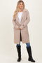 Beige Knit Long Sweater Coat