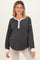 Charcoal Textured Rib Bubble Sleeve Maternity Henley