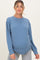 Dusty Blue Textured Rib Crew Neck Maternity Long Sleeve
