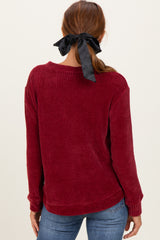 Burgundy Chenille Knit Sweater