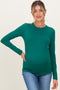 Forest Green Basic Long Sleeve Maternity Top