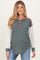 Olive Colorblock Relaxed Waffle Knit Maternity Henley