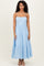 Light Blue Tiered Cutout Tie Back Midi Dress
