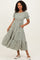 Dusty Olive/ Cream Striped Short Sleeve Tiered Maxi Dress