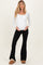 Black Contrast Waistband Flared Maternity Lounge Pants