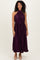 Purple Pleated Halter Dress