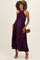 Purple Pleated Maternity Halter Dress