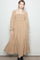 Mustard Plaid Square Neck Long Sleeve Maxi Dress