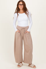 Taupe Barrel Leg Terry Sweatpants