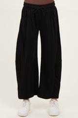 Black Barrel Leg Terry Maternity Sweatpants