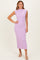 Light Pink Ribbed Knit Mock Neck Maxi Dress