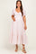 Fuchsia Stripe Sweetheart Neckline Maternity Midi Dress