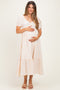 Orange Stripe Sweetheart Neckline Maternity Midi Dress