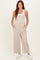 Light Taupe Gingham Denim Overalls