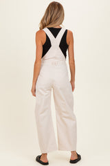 Ecru Barrel Leg Maternity Overalls