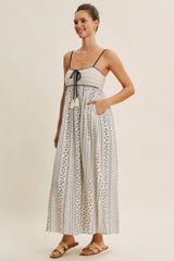 Navy Bohemian Dream Crochet Cotton Maxi Dress