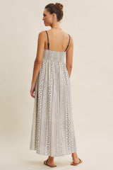 Navy Bohemian Dream Crochet Cotton Maxi Dress