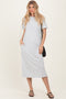 Heather Grey Cotton T-Shirt Midi Dress
