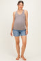 Blue Denim Longer Length Stretch Shorts