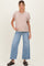 Light Blue Raw Hem Ankle Wide Leg Maternity Jeans