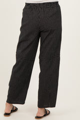 Black Striped Barrel Pants