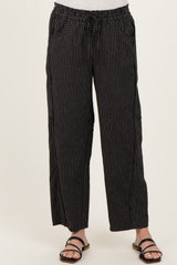 Black Striped Barrel Pants