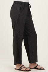 Black Striped Barrel Pants