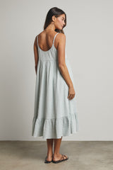 Sage Gingham Sleeveless Midi Dress