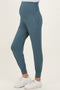 Teal Blue Maternity Band Jogger Pants