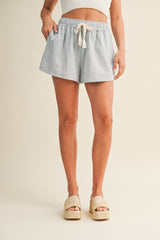 Light Blue Drawstring Shorts