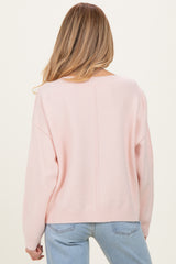 Light Pink Boat Neck Maternity Sweater