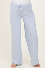 Light Blue Striped Front Tie Maternity Lounge Pants