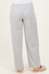Heather Grey Striped Front Tie Lounge Pants